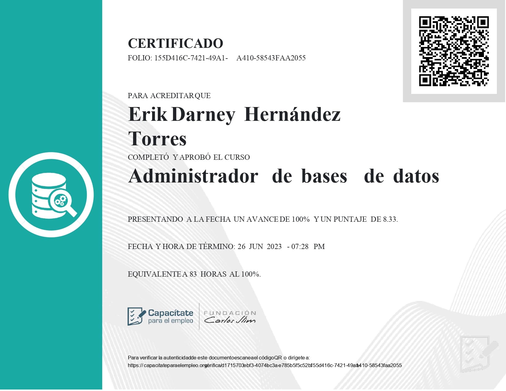Administración en bases de datos