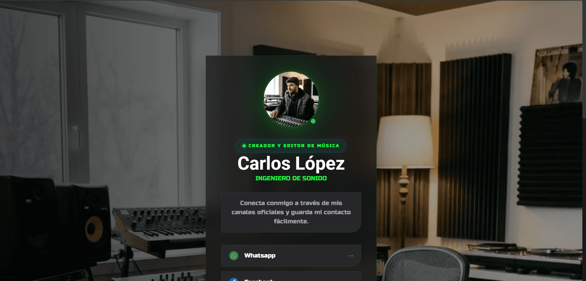 Sitio web "SatCore Solutions Presentation Card"